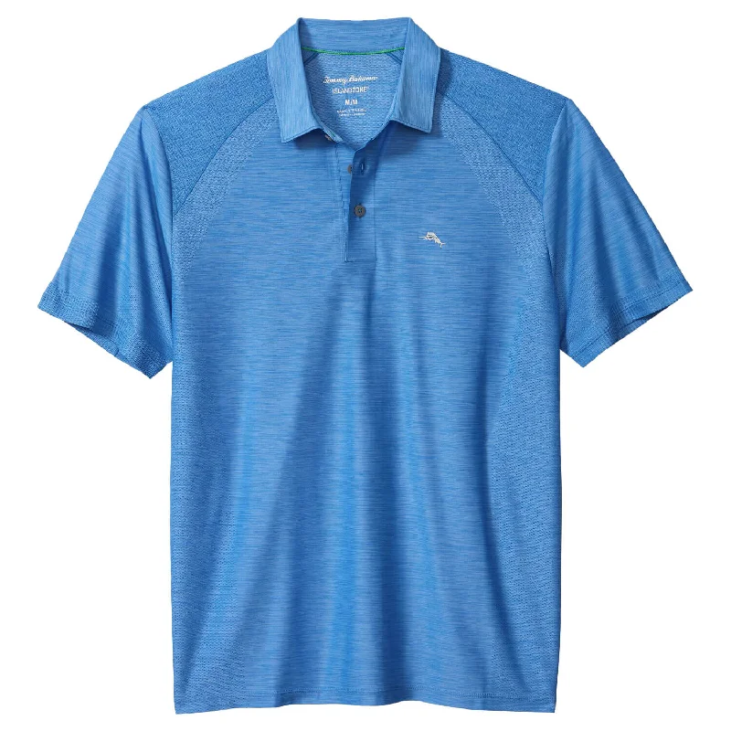 Men's polo shirts durable brown-Tommy Bahama IslandZone Palm Coast Pro Polo Shirt - Palace Blue