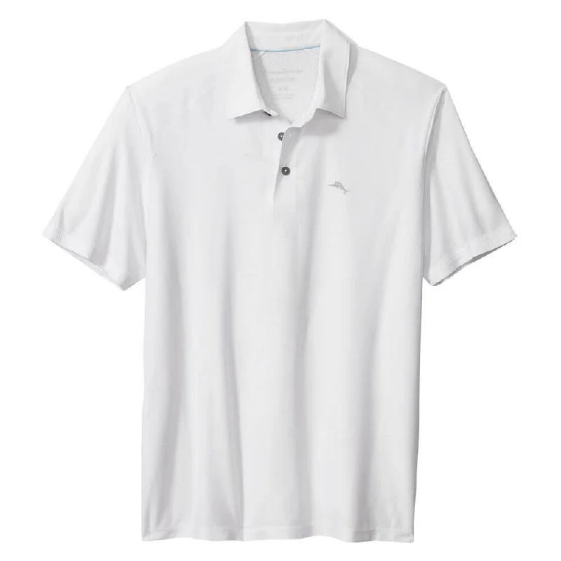 Men's polo shirts everyday navy-Tommy Bahama Islandzone Performance Palm Coast Polo Shirt - White