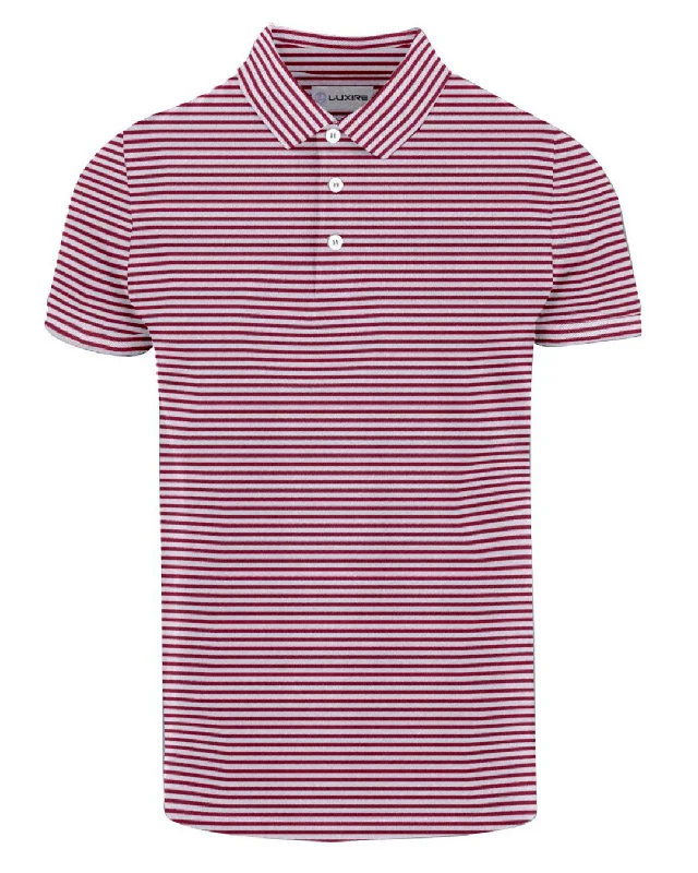 Men's polo shirts durable tan-Red Candy Stripes T-shirt