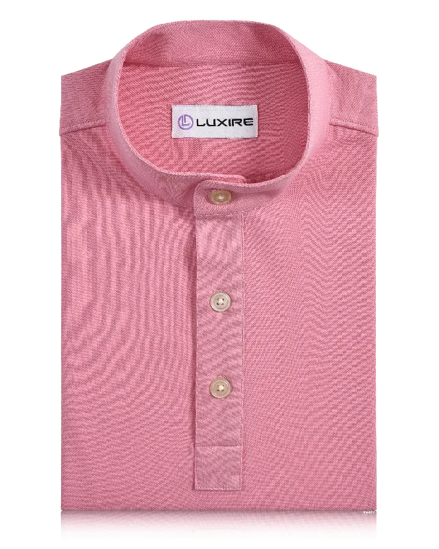 Men's polo shirts soft cotton-Mid Pink Polo T-Shirt