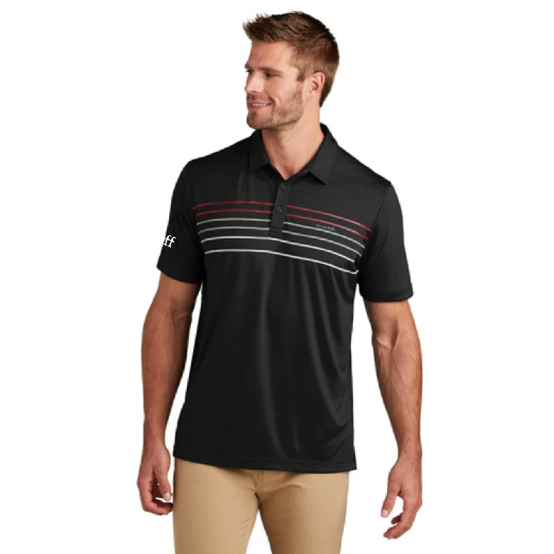 Men's polo shirts trendy black-TravisMathew Coto Performance Chest Stripe Polo