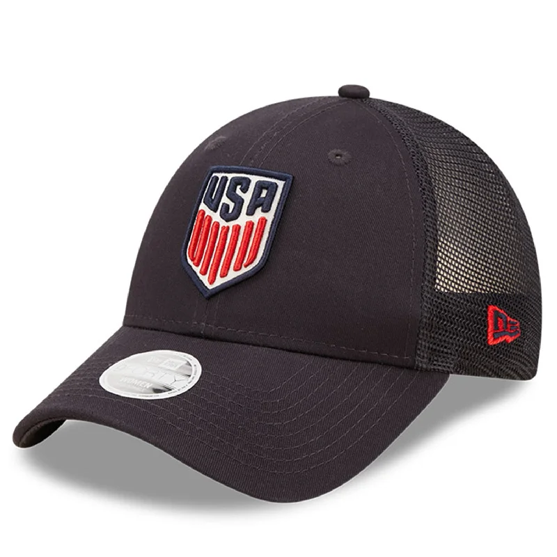 Men's hats warm gray-Women's New Era USWNT 9forty Logo Spark Trucker Mesh