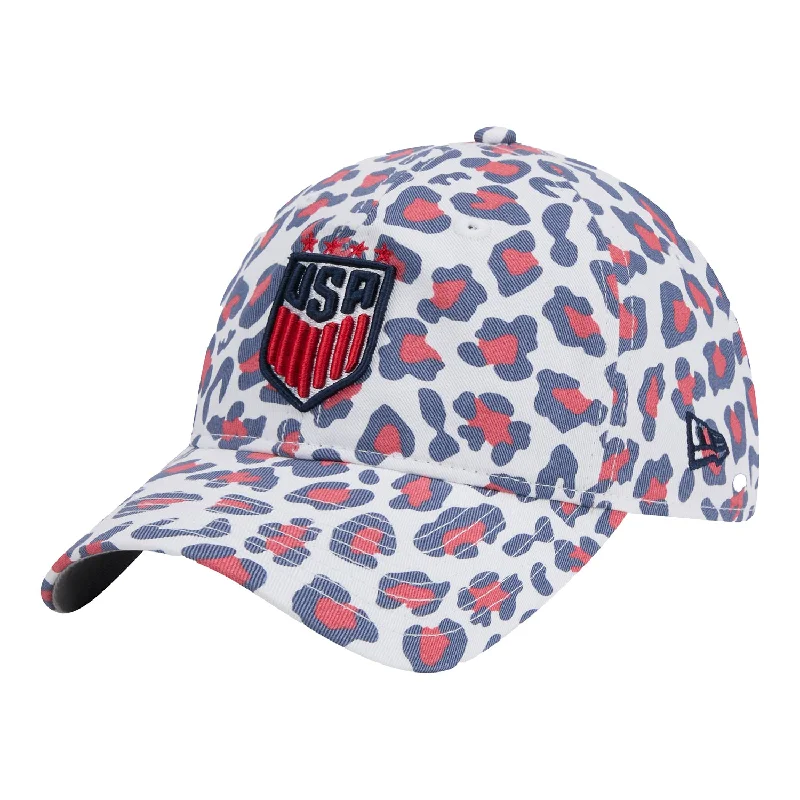 Men's hats durable brown-Women's New Era USWNT 9Twenty Active Leopard Hat