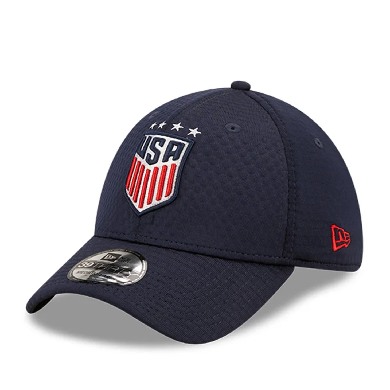 Men's hats durable tan-Men's New Era USWNT 39Thirty Essential Max Weave Mesh Hat