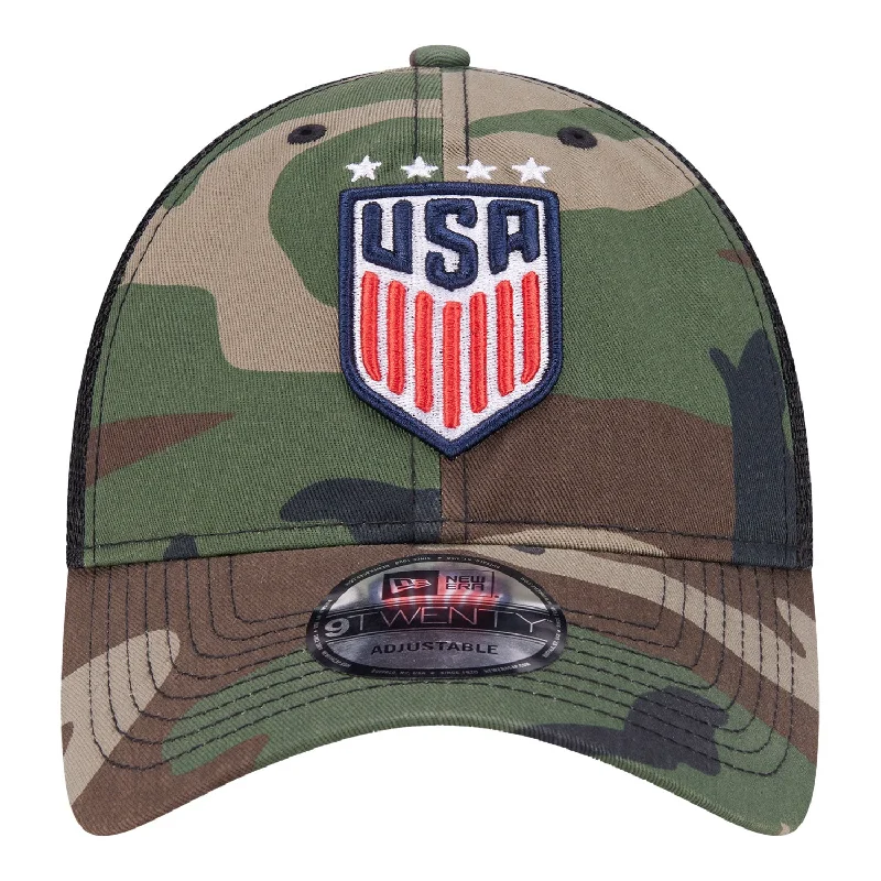 Men's hats everyday green-Men's New Era USWNT 9Twenty Woodland Camo Hat