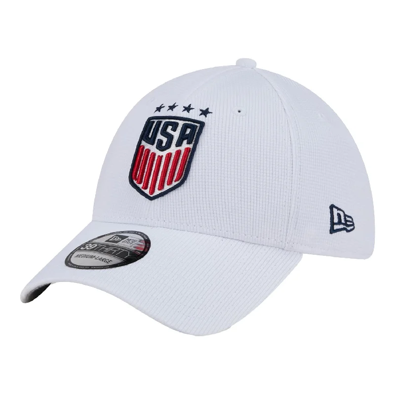 Men's hats breathable gray-Adult New Era USWNT 39Thirty Active White Hat