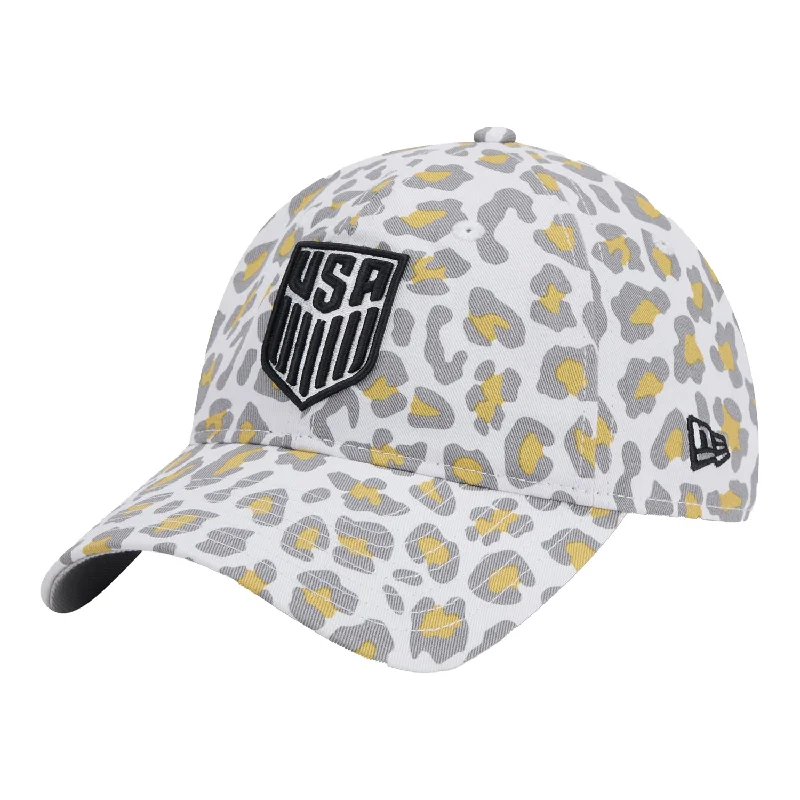 Men's hats durable black-Women's New Era USMNT 9Twenty Active Leopard Hat