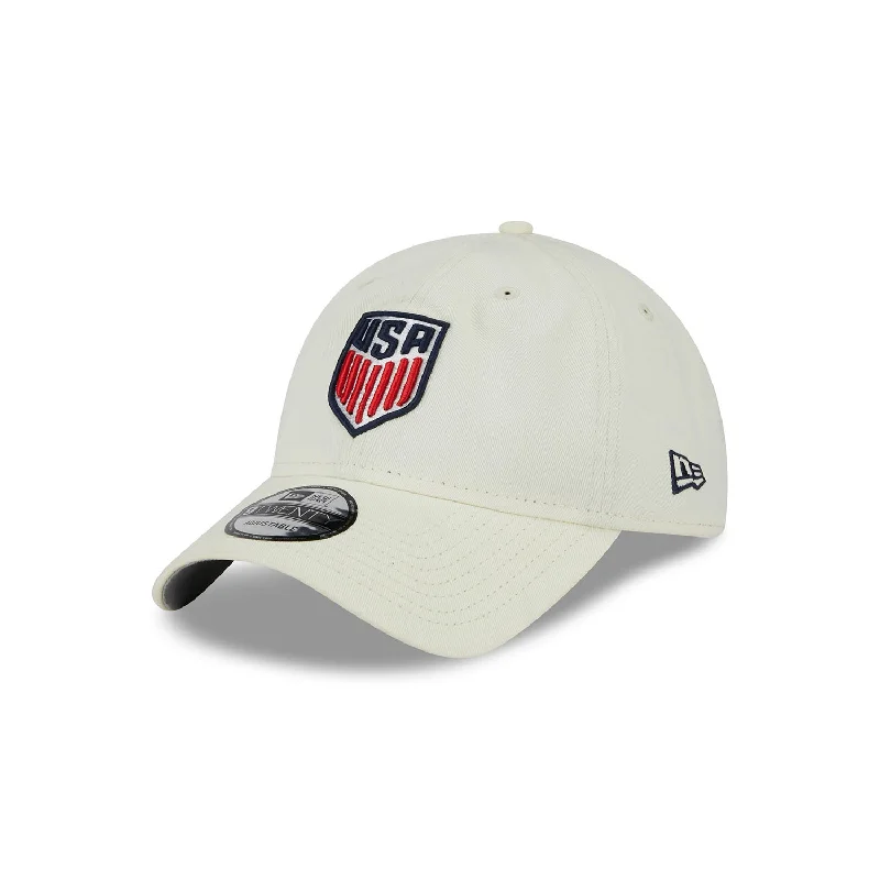 Men's hats lightweight navy-Men's New Era USMNT 9Twenty Classic Chalk White Hat