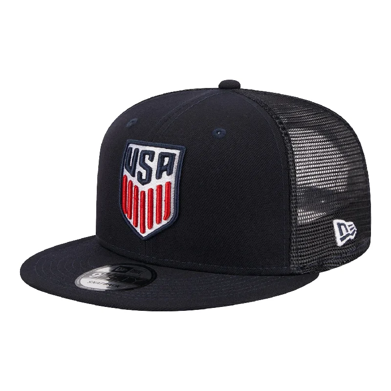 Men's hats cozy black-Adult New Era USMNT 9Fifty Navy Hat