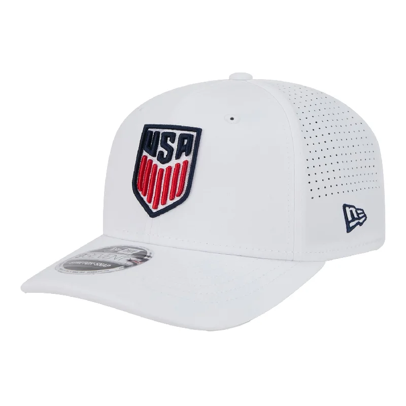 Men's hats lightweight brown-Adult New Era USMNT 9Seventy Perform White Hat