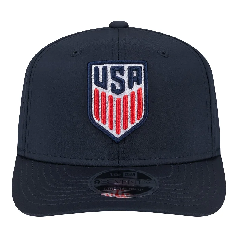 Men's hats breathable navy-Adult New Era USMNT 9Seventy Perform Navy Hat