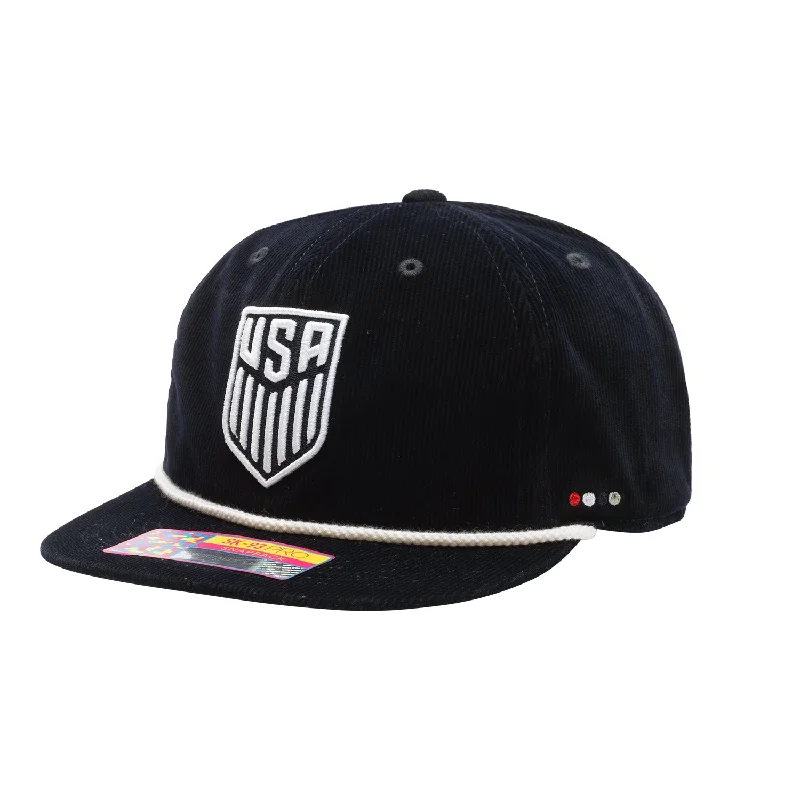 Men's hats durable tan-Adult Fan Ink USMNT Snow Beach Snapback Navy Hat