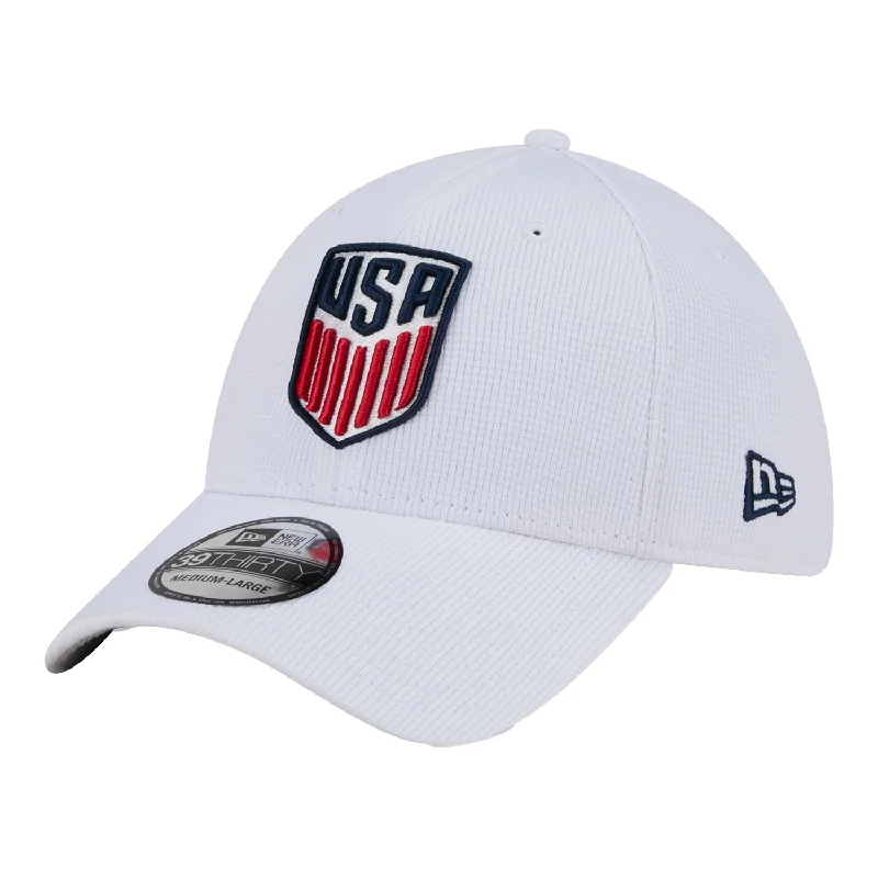 Men's hats stylish white-Adult New Era USMNT 39Thirty Active White Hat