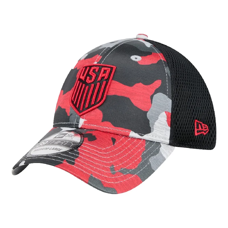 Men's hats breathable navy-Adult New Era USMNT 39Thirty Active Camo Hat