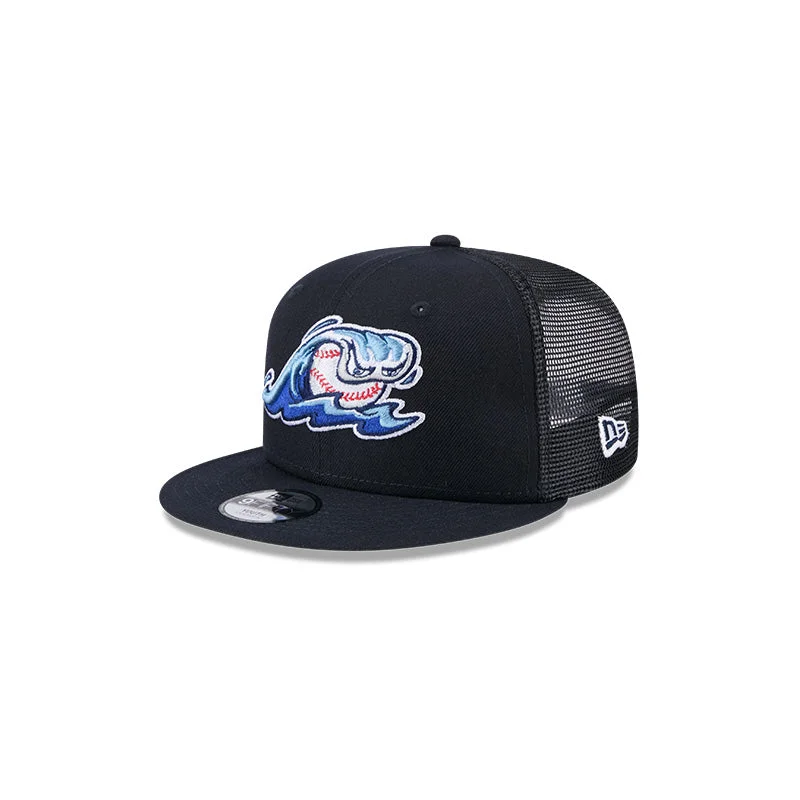 Men's hats warm black-West Michigan Whitecaps New Era Youth 9Fifty Evergreen Trucker Cap