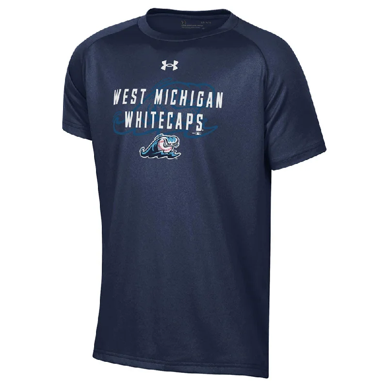 Men's hats durable green-West Michigan Whitecaps Under Armour Youth Tech Tee