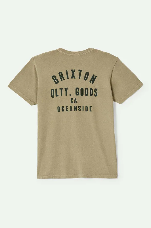 Men's T-shirts soft black-Woodburn Oceanside S/S Standard T-Shirt - Khaki/Dark Green