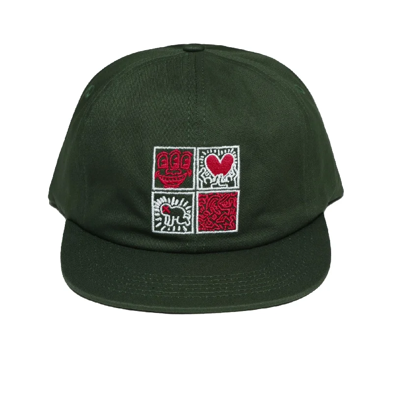 Men's hats breathable white-x Keith Haring Painters Cap Green - AW24