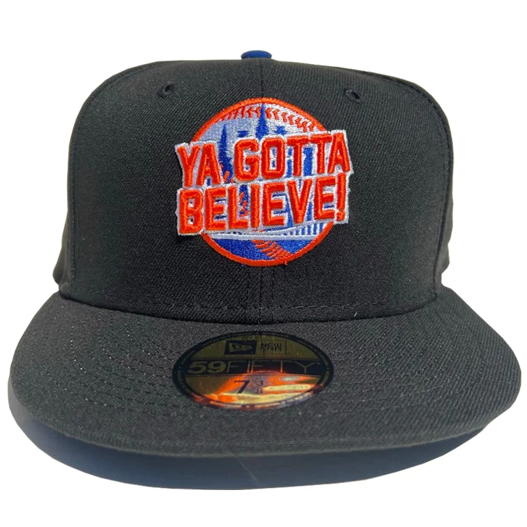 Men's hats breathable gray-Ya Gotta Believe (BLACK) - New Era fitted