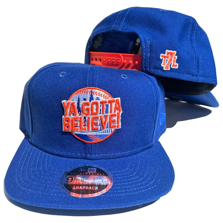 Men's hats everyday gray-Ya Gotta Believe (BLUE) - New Era Snapback