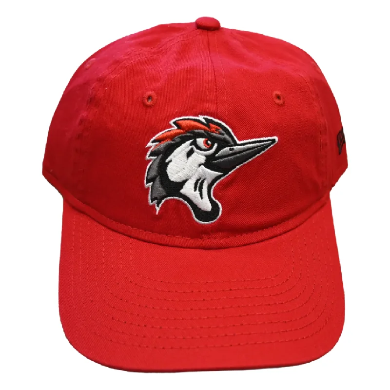 Men's hats casual white-Fayetteville Woodpeckers New Era Youth Core Classic Red Adjustable Cap