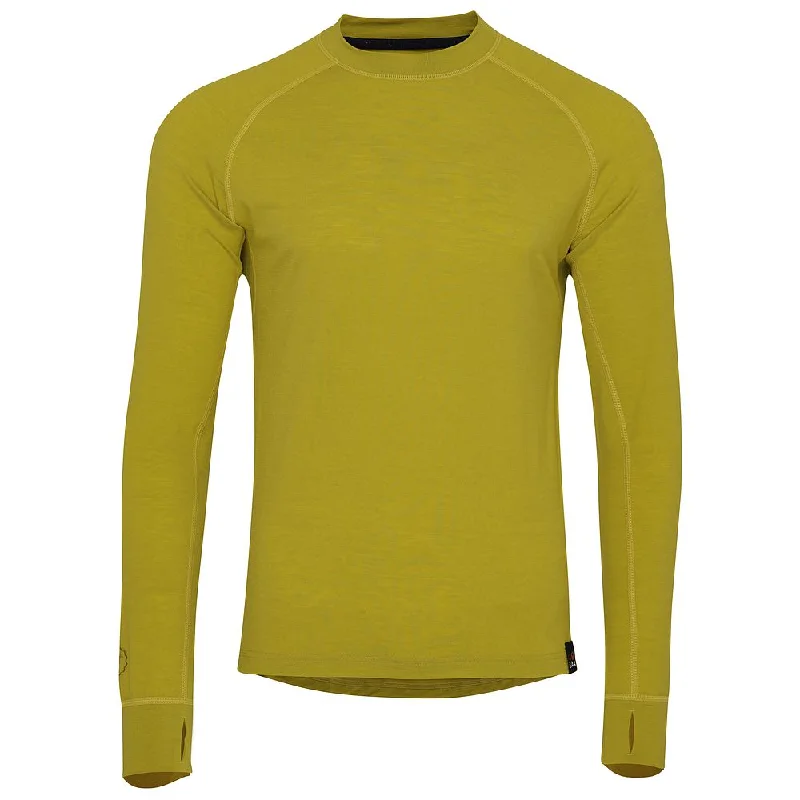 Ladies long-sleeve tops soft tan-Mens 160 Merino Active Long Sleeve Crew (Lime)