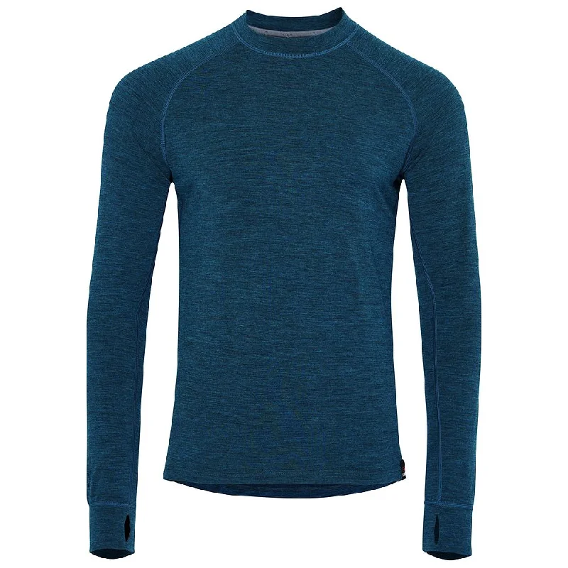 Ladies long-sleeve tops breathable navy-Mens 160 Merino Active Long Sleeve Crew (Petrol)