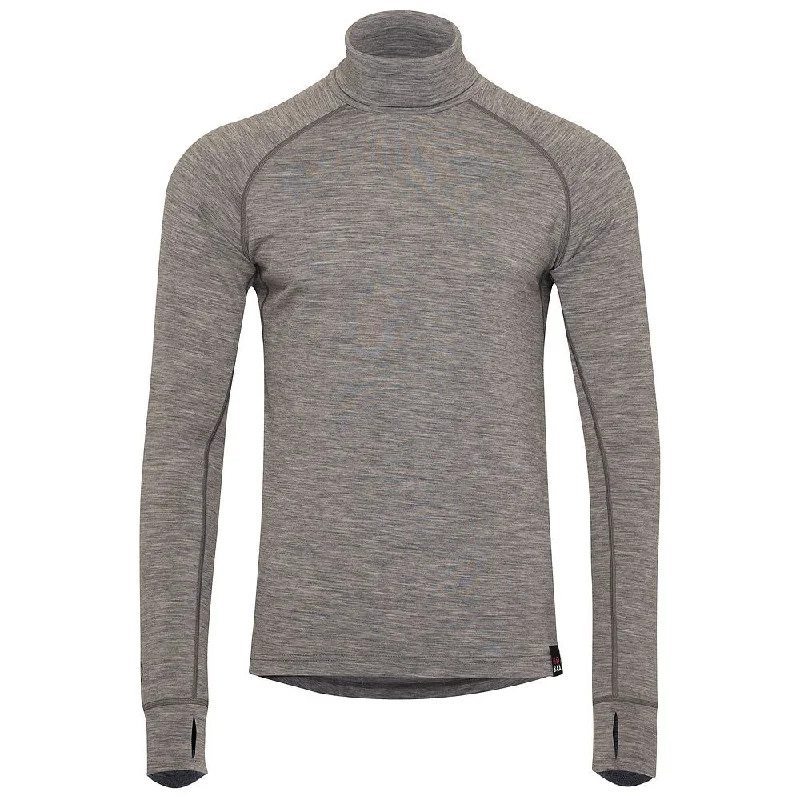 Ladies long-sleeve tops casual brown-Mens 160 Merino Active Roll Neck (Charcoal Melange)