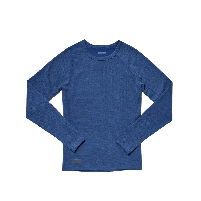 Ladies long-sleeve tops breathable navy-Janji Men's Waffleloft Long Sleeve in Thunderstorm AW24