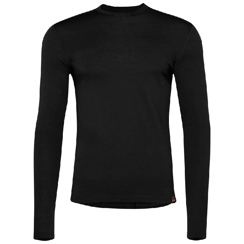 Ladies long-sleeve tops everyday green-Mens Merino 180 Long Sleeve Crew (Black)