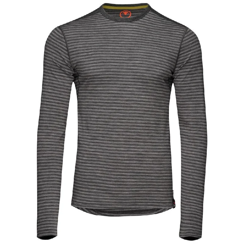 Ladies long-sleeve tops lightweight green-Mens Merino 180 Long Sleeve Crew (Mini Stripe Smoke/Charcoal)