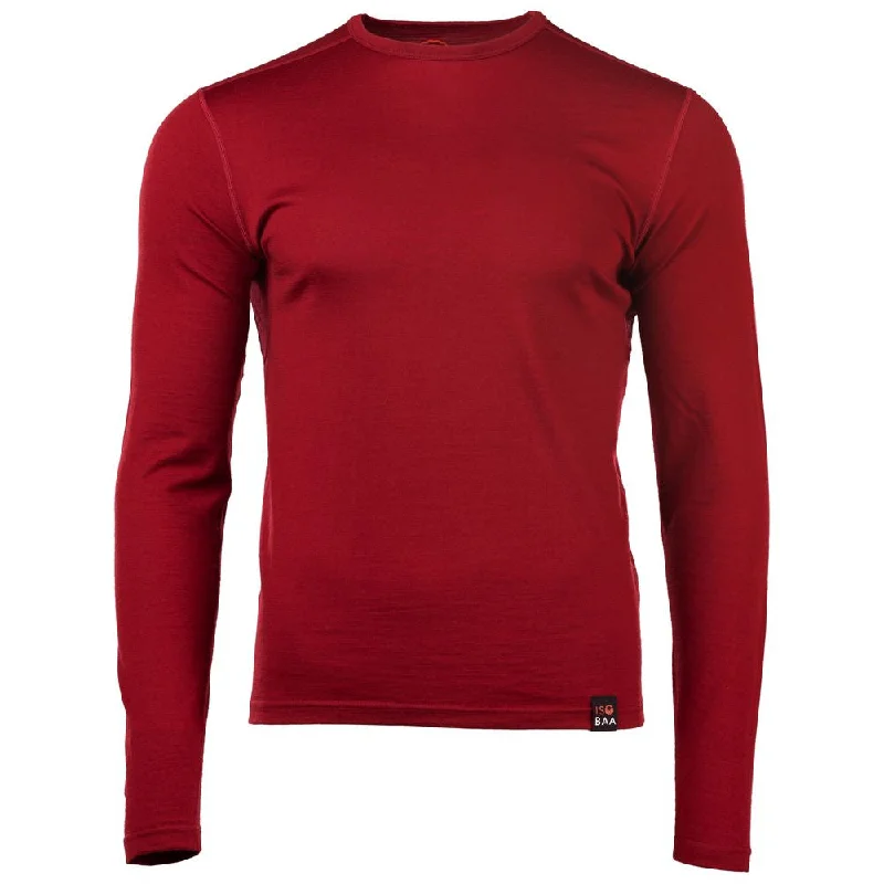 Ladies long-sleeve tops breathable gray-Mens Merino 180 Long Sleeve Crew (Red)