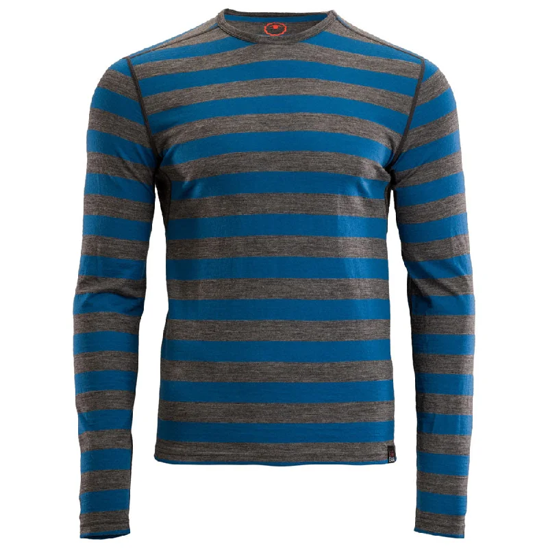 Ladies long-sleeve tops stylish brown-Mens Merino 180 Long Sleeve Crew (Smoke/Blue)