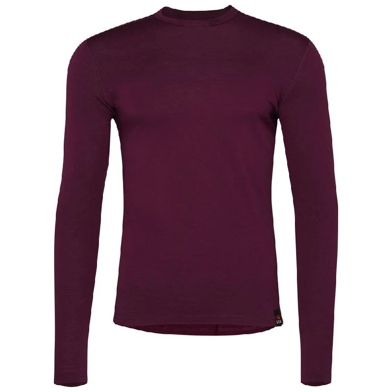 Ladies long-sleeve tops slim tan-Mens Merino 180 Long Sleeve Crew (Wine)